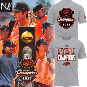 2025 NCAA Mens Golf National Champions Oklahoma State Cowboys Golf 3D T-Shirt