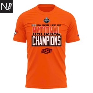 2025 NCAA Mens Golf National Champions Oklahoma State Cowboys Golf 3D T-Shirt – Orange