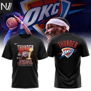 2025 Western Conference Champions National Basketball Association Oklahoma City Thunders Finals 3D T-Shirt – Black