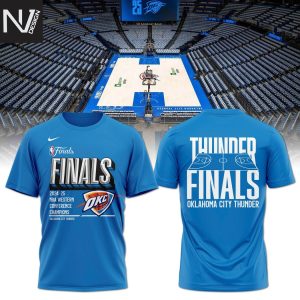 2025 Western Conference Champions Oklahoma City Thunders Finals 3D T-Shirt – Blue