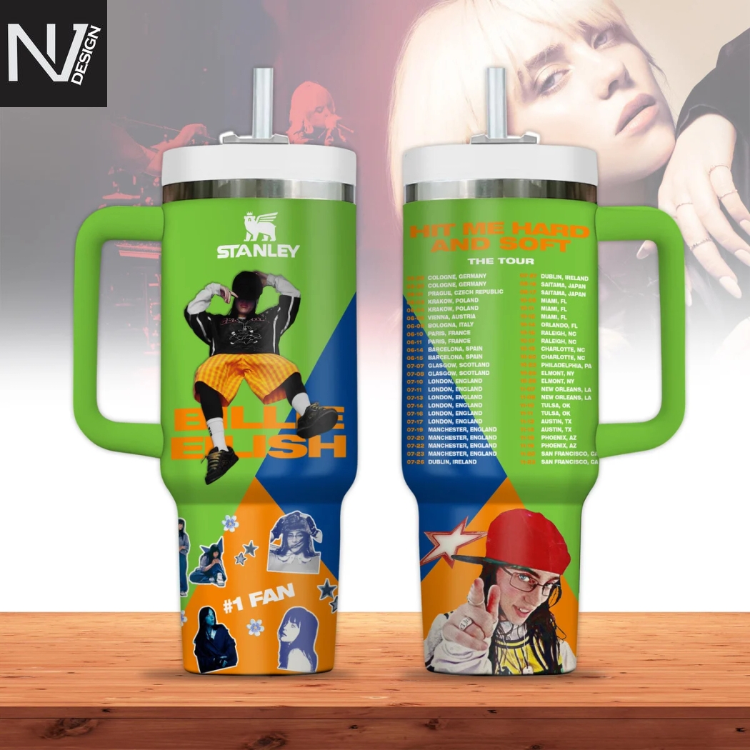 Billie Eilish Hit Me Hard And Soft The Tour Tumbler With Handle And Straw Billie Eilish Hit Me Hard And Soft The Tour Tumbler With Handle And Straw