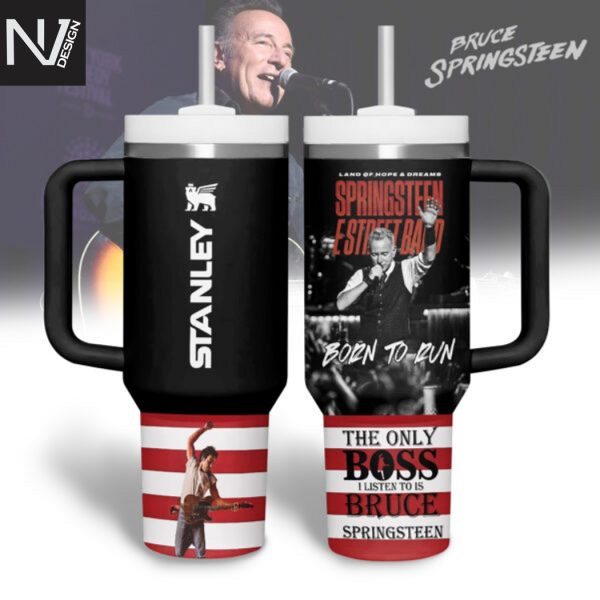 Bruce Springsteen Born To Run Tumbler With Handle And Straw
