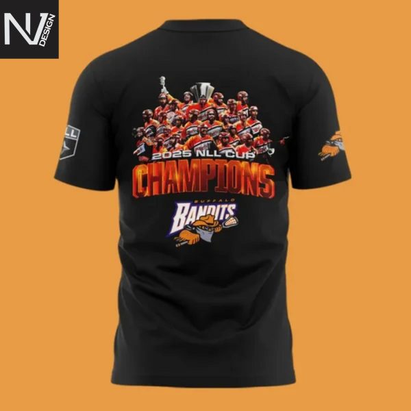 Buffalo Bandits Champions NLL Cup 2025 3D T-Shirt