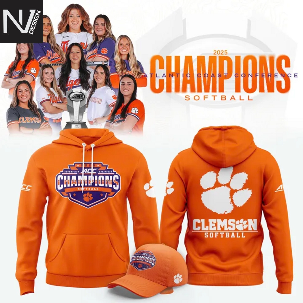 Clemson Tigers 2025 ACC Softball Conference Tournament Champions Hoodie - Orange Clemson Tigers 2025 ACC Softball Conference Tournament Champions Hoodie - Orange