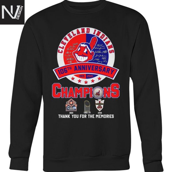 Cleveland Indians 106th Anniversar Champions Thank You For The Memories Unisex T-Shirt