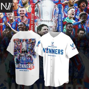 Crystal Palace F.C Emirates FA Cup Champions 2025 Baseball Jersey – White