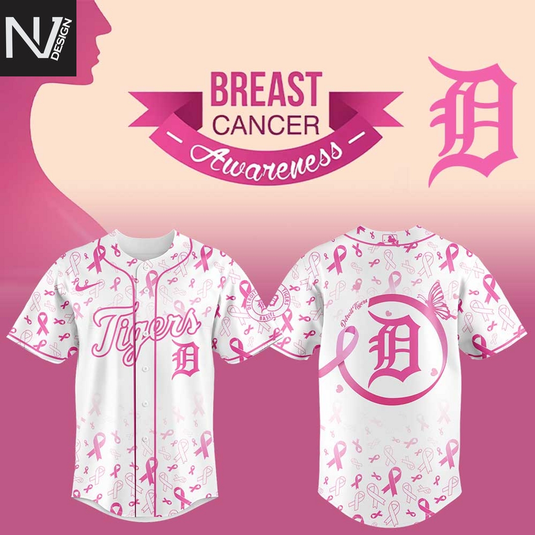 Detroit Tigers Breast Cancer Awareness Baseball Jersey Detroit Tigers Breast Cancer Awareness Baseball Jersey