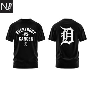 Detroit Tigers Everybody Vs Cancers 3D T-Shirt – Black