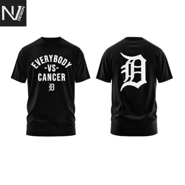 Detroit Tigers Everybody Vs Cancers 3D T-Shirt – Black