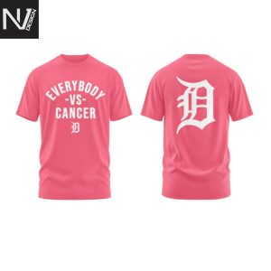 Detroit Tigers Everybody Vs Cancers 3D T-Shirt – Pink
