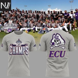 East Carolina Pirates Baseball Champs 2025 3D T-Shirt