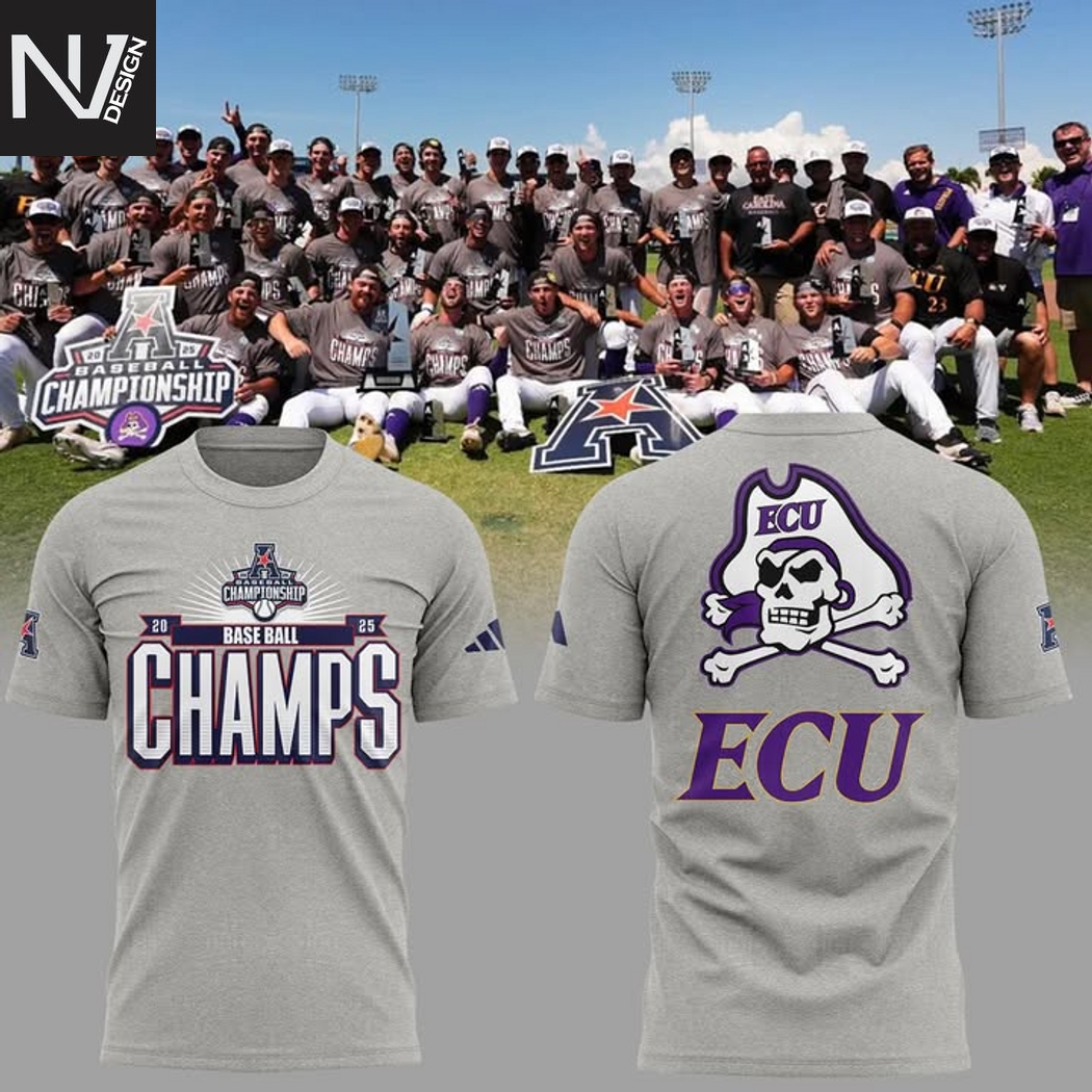 East Carolina Pirates Baseball Champs 2025 3D T-Shirt East Carolina Pirates Baseball Champs 2025 3D T-Shirt
