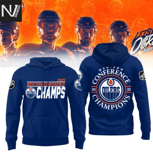 Edmonton Oilers 2025 Western Conference Champions Hoodie – Blue
