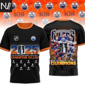 Edmonton Oilers Western Conference Champions 2025 3D T-Shirt