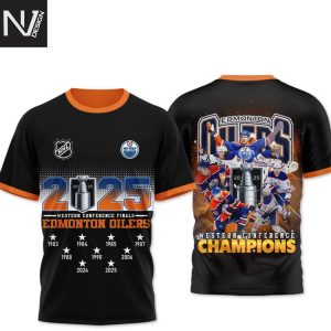 Edmonton Oilers Western Conference Champions 2025 3D T-Shirt