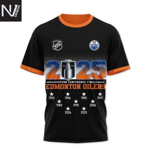 Edmonton Oilers Western Conference Champions 2025 3D T-Shirt