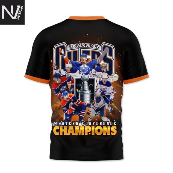Edmonton Oilers Western Conference Champions 2025 3D T-Shirt
