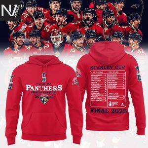 Florida Panthers 2025 Stanley Cup Final Hoodie – Red