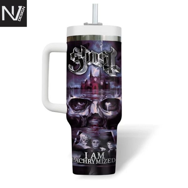 Ghost I Am Lachrymized Tumbler With Handle And Straw