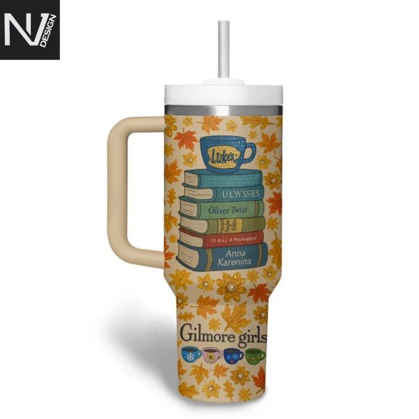 Gilmore Girls Stars Hollow Tumbler With Handle And Straw