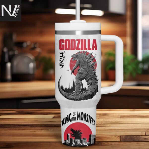 Godzilla King Of The Monsters Tumbler With Handle And Straw