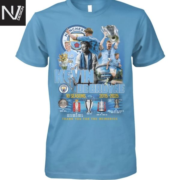 Kevin De Bruyne 10 Seasons 2015-2025 With Manchester City Signature Thank You For The Memories Unisex T-Shirt