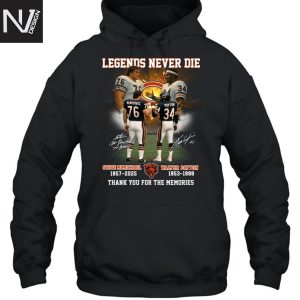 Legends Never Die Chicago Bears Steve Mcmichael x Walter Payton Signature Thank You For The Memories Unisex T-Shirt
