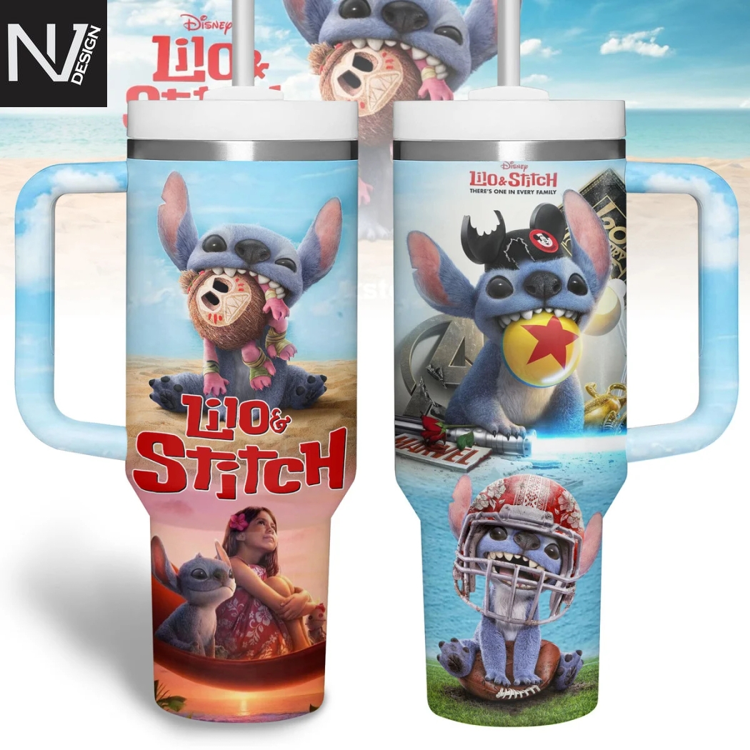 Lilo & Stitch There One In Every Family Tumbler With Handle And Straw Lilo & Stitch There One In Every Family Tumbler With Handle And Straw