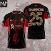 Liverpool Premier League 2024-25 20-Time Champions You ll Never Walk Alone 3D T-Shirt