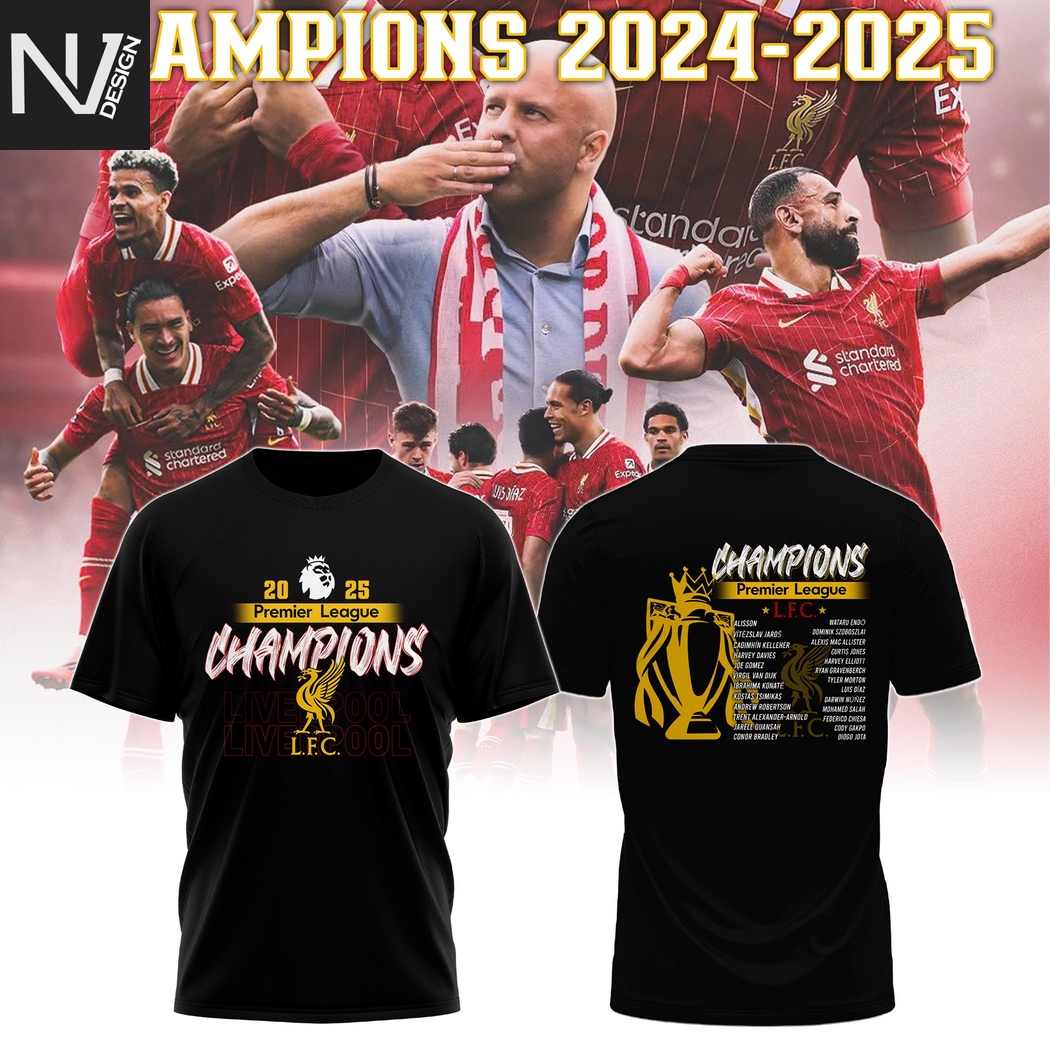 Liverpool Premier League 2025 3D T-Shirt Liverpool Premier League 2025 3D T-Shirt