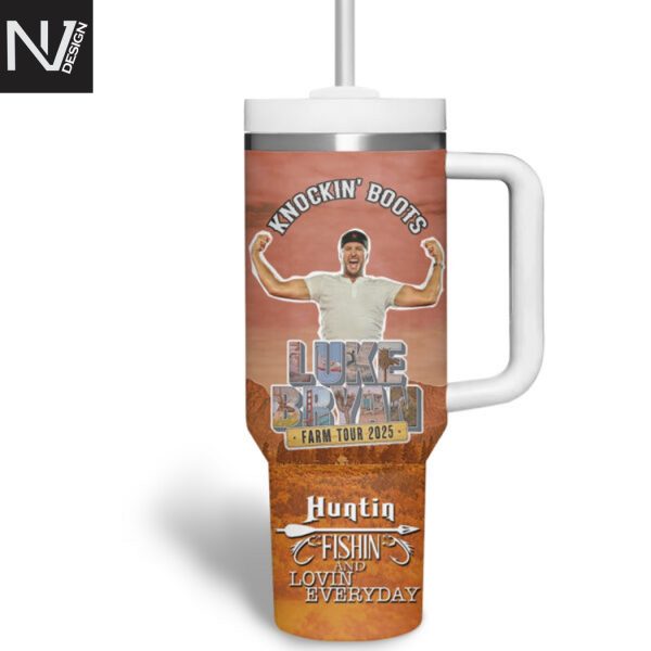 Luke Bryan Farm Tour 2025 Knockin Boot Tumbler With Handle And Straw