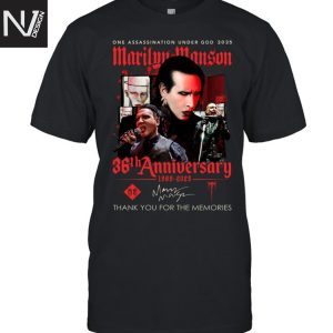 Marilyn Manson One Assassination Under God 36th Anniversary 1989-2025 Signature Thank You For The Memories Unisex T-Shirt