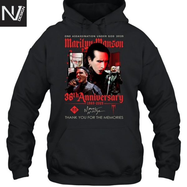 Marilyn Manson One Assassination Under God 36th Anniversary 1989-2025 Signature Thank You For The Memories Unisex T-Shirt
