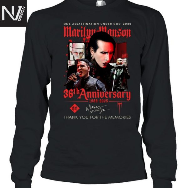 Marilyn Manson One Assassination Under God 36th Anniversary 1989-2025 Signature Thank You For The Memories Unisex T-Shirt
