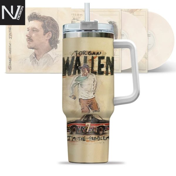 Morgan Wallen Im The Problem Tumbler With Handle And Straw
