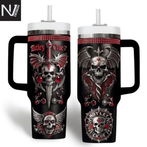 Motley Crue Tumbler With Handle And Straw