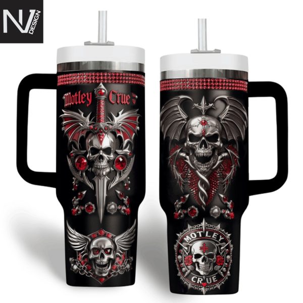 Motley Crue Tumbler With Handle And Straw
