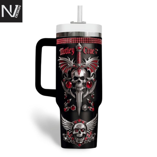 Motley Crue Tumbler With Handle And Straw
