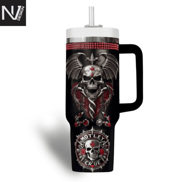 Motley Crue Tumbler With Handle And Straw