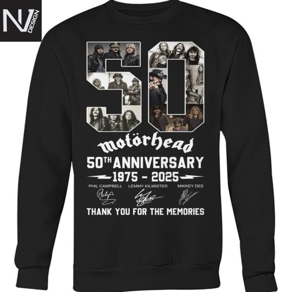 Motorhead 50th Anniversary 1975-2025 Signature Thank You For The Memories Unisex T-Shirt