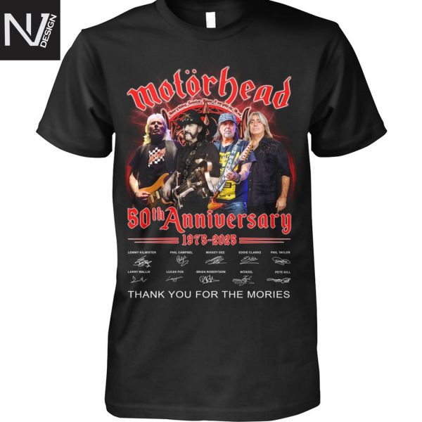 Motorhead 50th Anniversary 1975-2025 Thank You For The Memories Signature Unisex T-Shirt