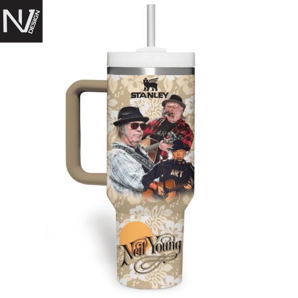 Neil Young Harvest Moon Tumbler With Handle And Straw