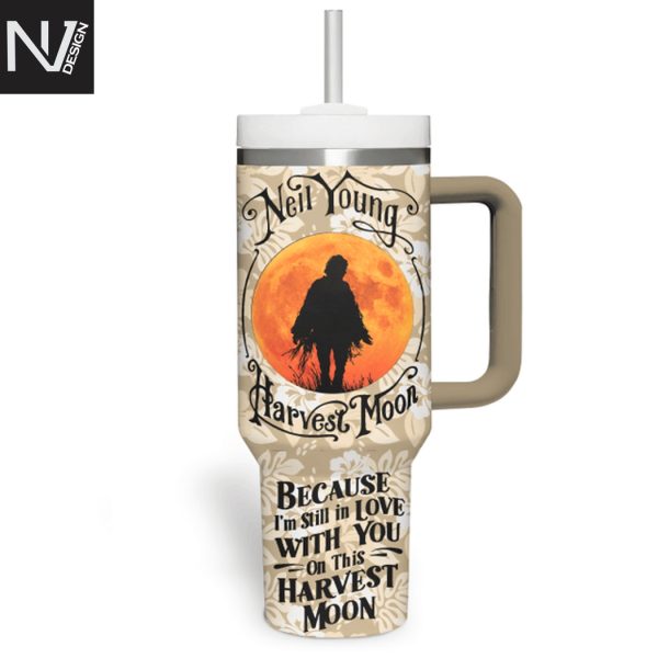 Neil Young Harvest Moon Tumbler With Handle And Straw