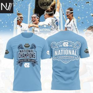 North Carolina Tar Heels 2025 NCAA Womens Lacrosse National Champions 3D T-Shirt