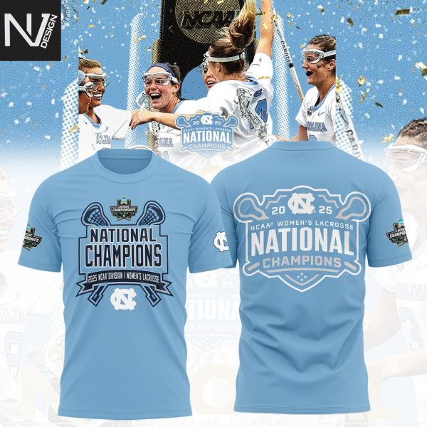 North Carolina Tar Heels 2025 NCAA Womens Lacrosse National Champions 3D T-Shirt