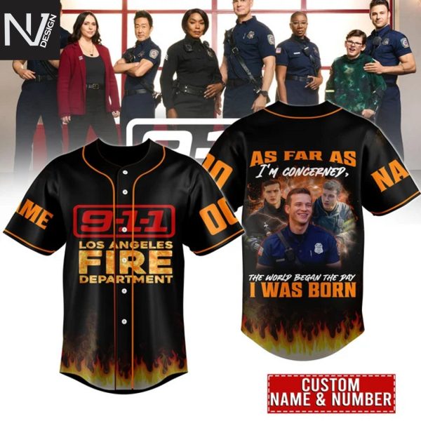 Personalized 911 Los Angeles Fire Department Baseball Jersey