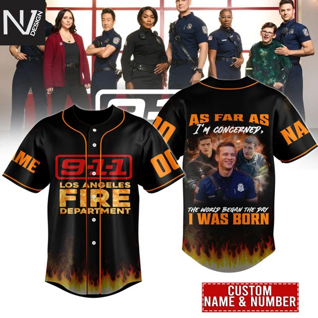 Personalized 911 Los Angeles Fire Department Baseball Jersey Personalized 911 Los Angeles Fire Department Baseball Jersey