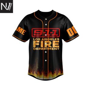 Personalized 911 Los Angeles Fire Department Baseball Jersey