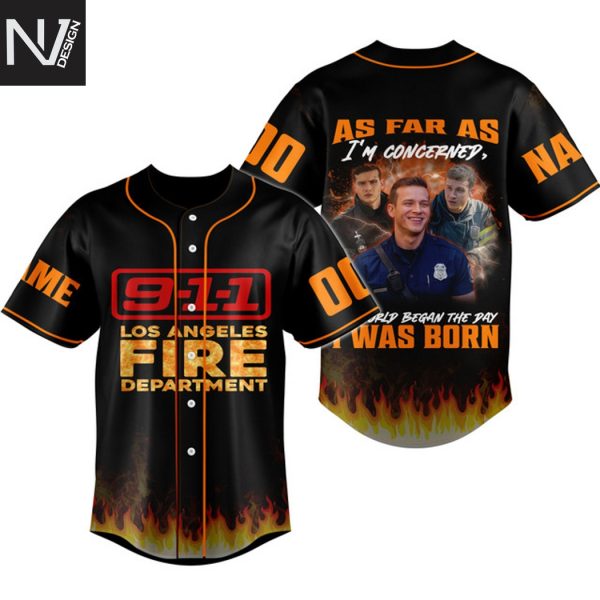 Personalized 911 Los Angeles Fire Department Baseball Jersey