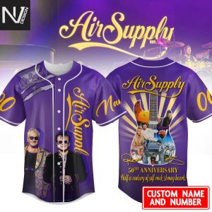 Personalized Air Supply 50th Anniversary Baseball Jersey